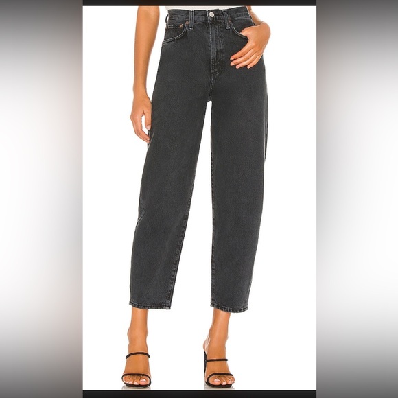 Agolde Denim - Agolde Black Wash Balloon (Barrel) High-Rise Jean Size 29